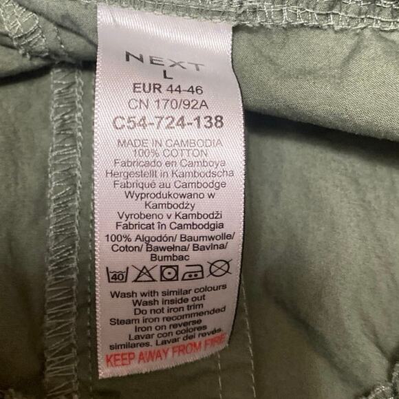 Next Women's Green Drawstring Tapered Wide Leg Windbreaker Jogger Pants Size L - Picture 5 of 5